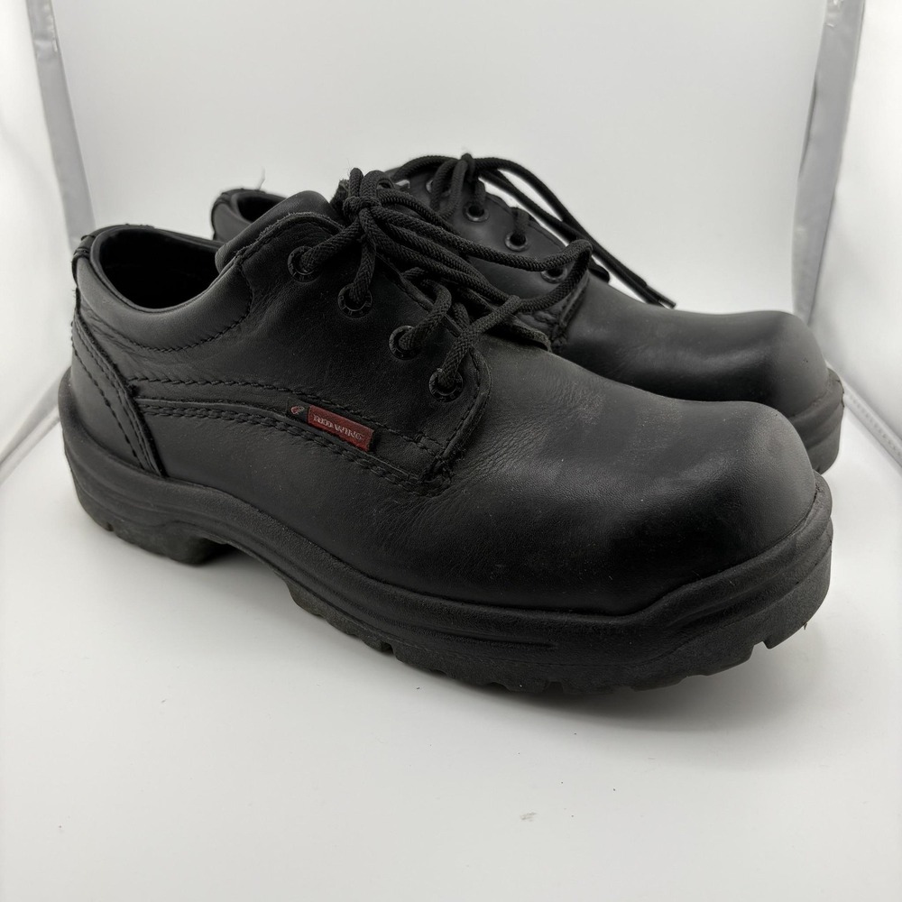 Red Wing King Toe Shoes Mens 7.5 D Black Leather Steel Toe Oil Slip Resistant EH